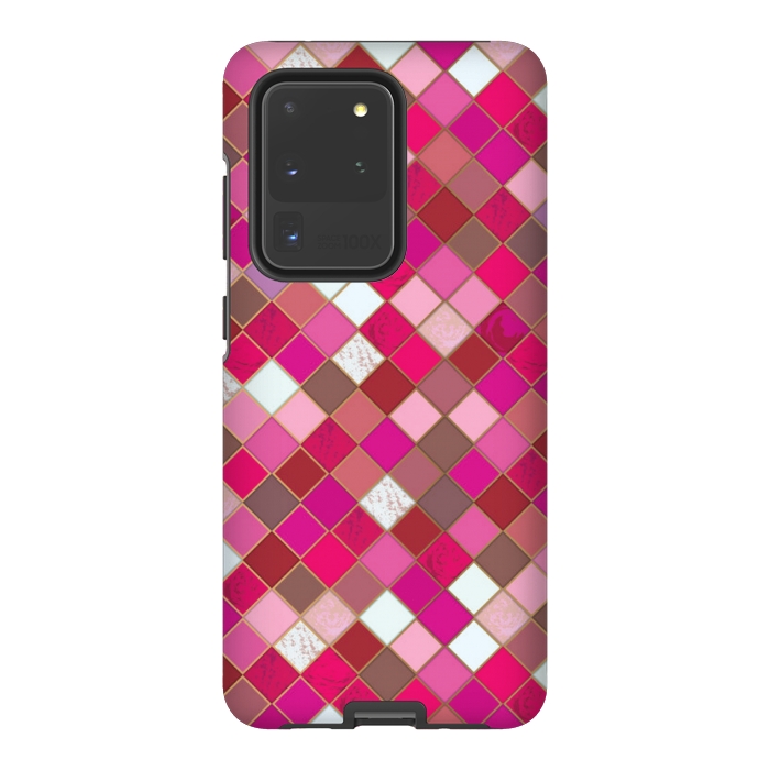 Galaxy S20 Ultra StrongFit pink pretty tiles by MALLIKA