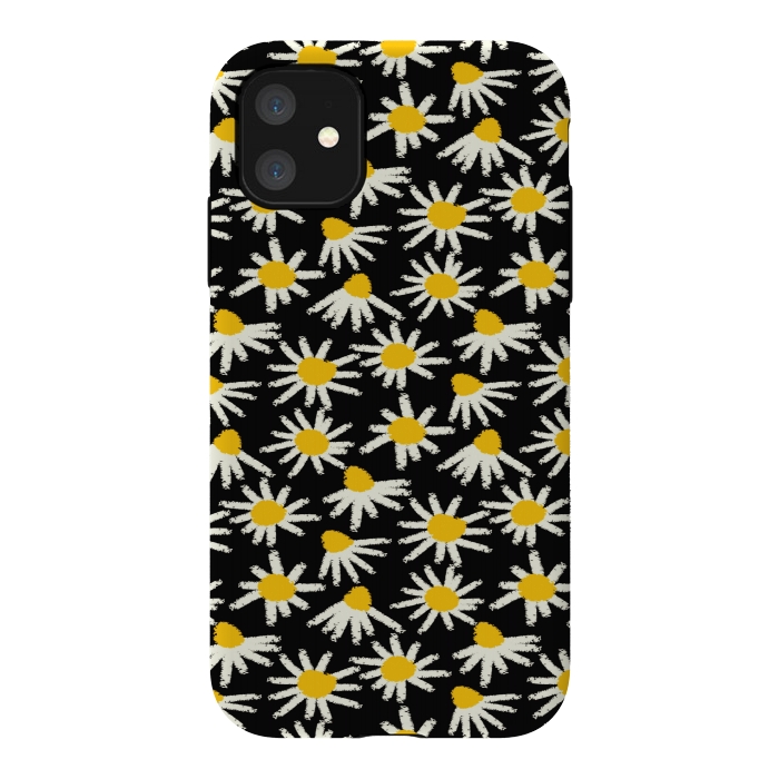 iPhone 11 StrongFit cute white flowers  by MALLIKA