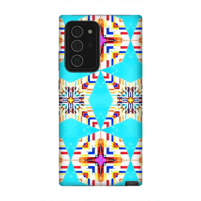 Galaxy Note 20 Ultra StrongFit Exotic Tiles, Moroccan Teal Kaleidoscope Pattern, Turkish Bohemian Colorful Culture Eclectic Graphic by Uma Prabhakar Gokhale