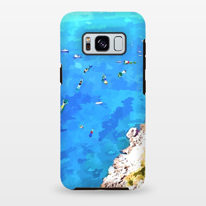 Galaxy S8 plus StrongFit Capri Island, Italy Tropical Travel, Nature Landscape Painting, Ocean Beach Summer Illustration by Uma Prabhakar Gokhale