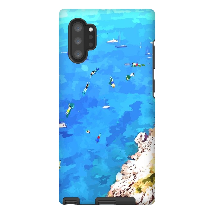 Galaxy Note 10 plus StrongFit Capri Island, Italy Tropical Travel, Nature Landscape Painting, Ocean Beach Summer Illustration by Uma Prabhakar Gokhale