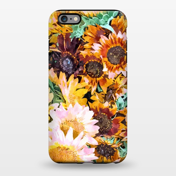 iPhone 6/6s plus StrongFit Summer Sunflowers, Modern Bohemian Urban Jungle Painting, Botanical Floral Blush Garden Nature by Uma Prabhakar Gokhale