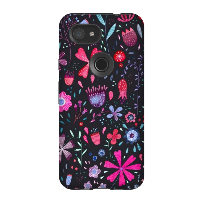 Pixel 3A StrongFit Kennington Flowers Dark by Nic Squirrell