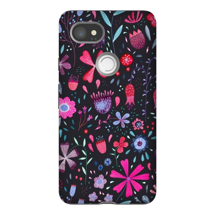 Pixel 2XL StrongFit Kennington Flowers Dark by Nic Squirrell