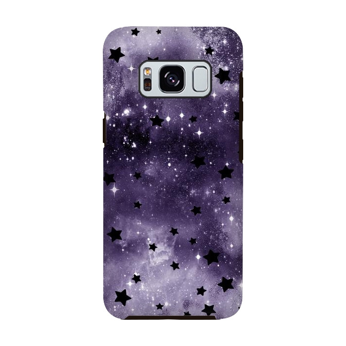 Galaxy S8 StrongFit Dark purple starry galaxy - celestial pattern by Oana 