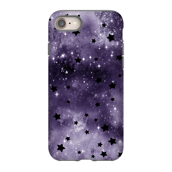 iPhone SE StrongFit Dark purple starry galaxy - celestial pattern by Oana 