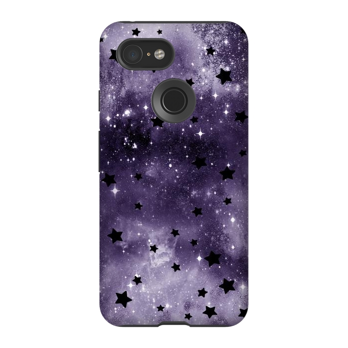 Pixel 3 StrongFit Dark purple starry galaxy - celestial pattern by Oana 