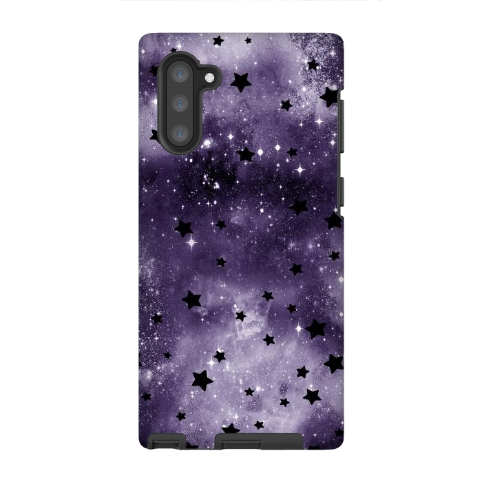 Galaxy Note 10 StrongFit Dark purple starry galaxy - celestial pattern by Oana 