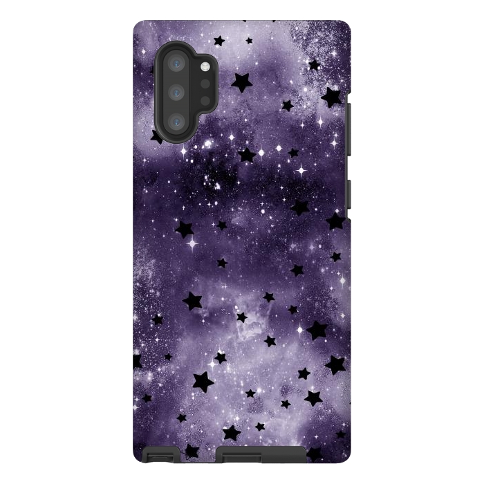 Galaxy Note 10 plus StrongFit Dark purple starry galaxy - celestial pattern by Oana 