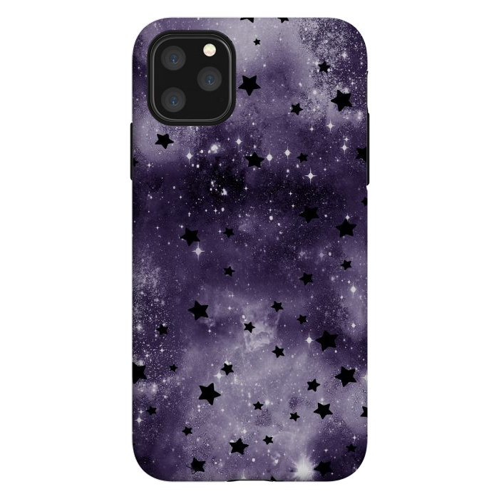 iPhone 11 Pro Max StrongFit Dark purple starry galaxy - celestial pattern by Oana 