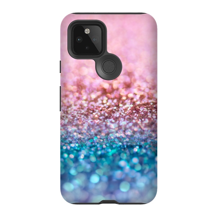 Pixel 5 StrongFit Teal and Rose Gold Glitter Dance by  Utart