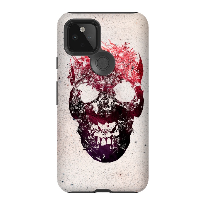 Pixel 5 StrongFit Floral Skull by Ali Gulec