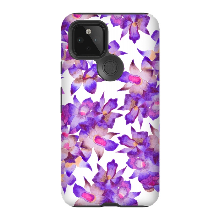 Pixel 5 StrongFit Vintage Floral Violet by Amaya Brydon