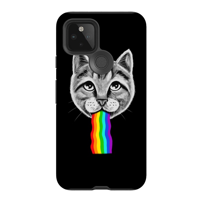 Pixel 5 StrongFit Cat rainbow by Coffee Man