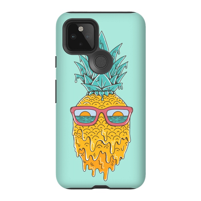 Pixel 5 StrongFit Pineapple Summer Blue by Coffee Man