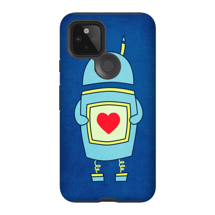 Pixel 5 StrongFit Clumsy Cute Robot With Heart by Boriana Giormova