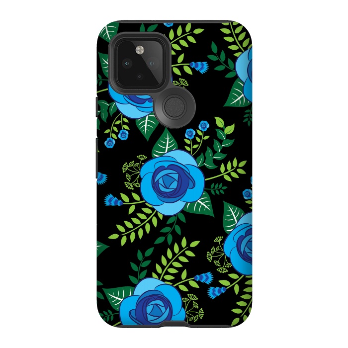 Pixel 5 StrongFit Blue Roses by Rossy Villarreal