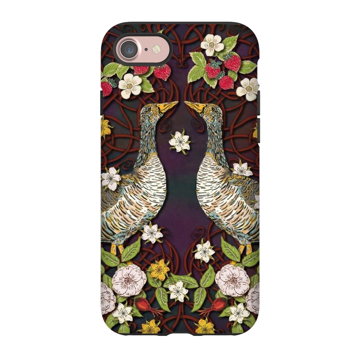 iPhone 7 StrongFit Summer Strawberry Geese by Lotti Brown