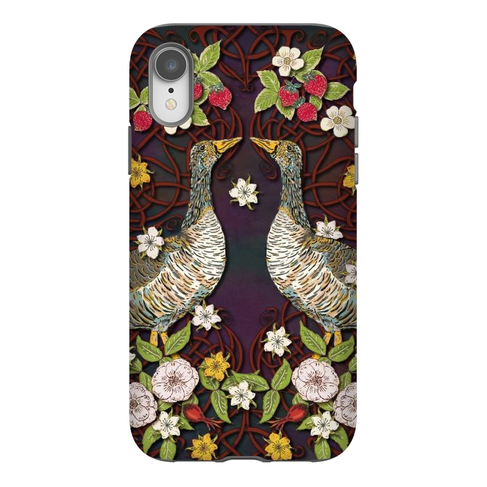 iPhone Xr StrongFit Summer Strawberry Geese by Lotti Brown