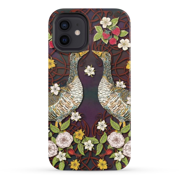 iPhone 12 StrongFit Summer Strawberry Geese by Lotti Brown