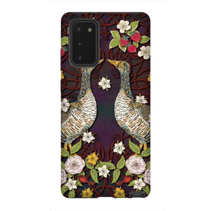 Galaxy Note 20 StrongFit Summer Strawberry Geese by Lotti Brown