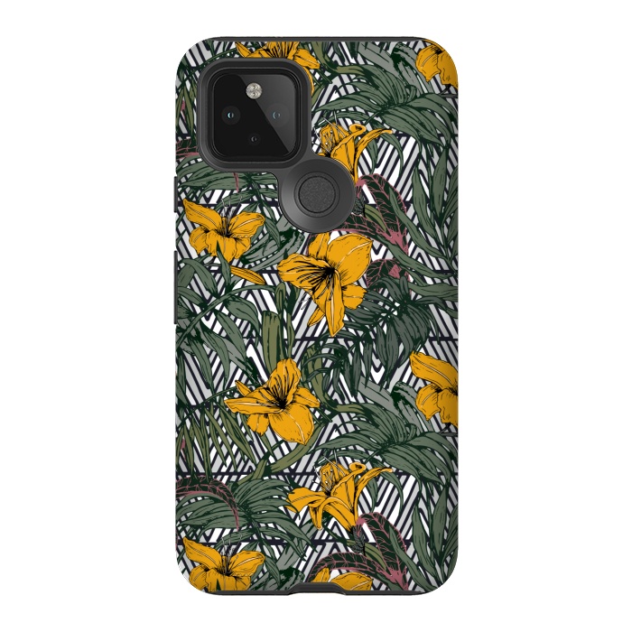 Pixel 5 StrongFit Tribal tropical bloom by Mmartabc