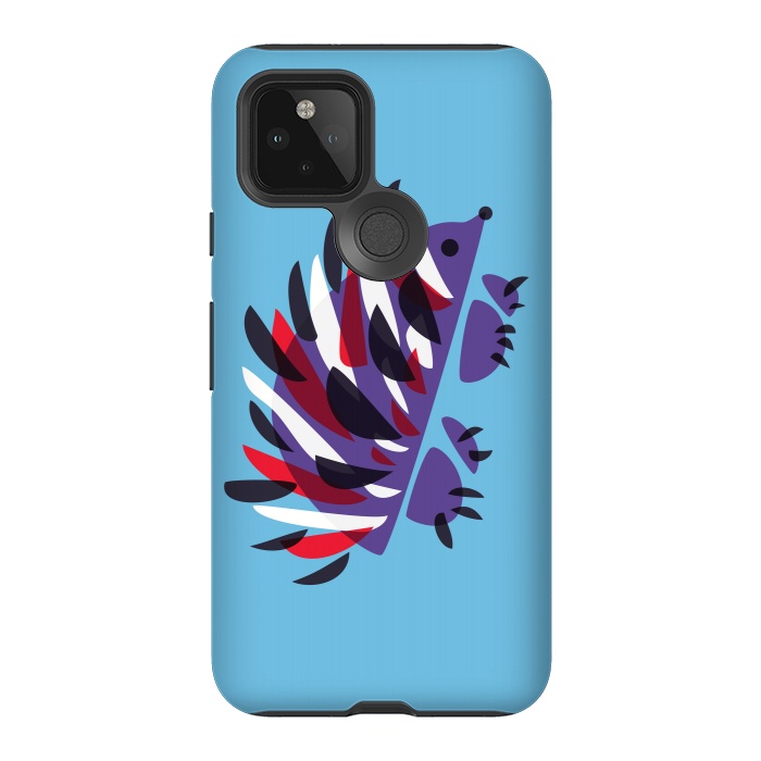 Pixel 5 StrongFit Abstract Colorful Hedgehog by Boriana Giormova