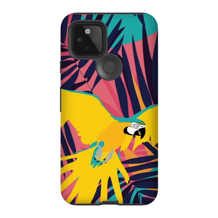 Pixel 5 StrongFit Tropical Macaw by Zoe Charlotte