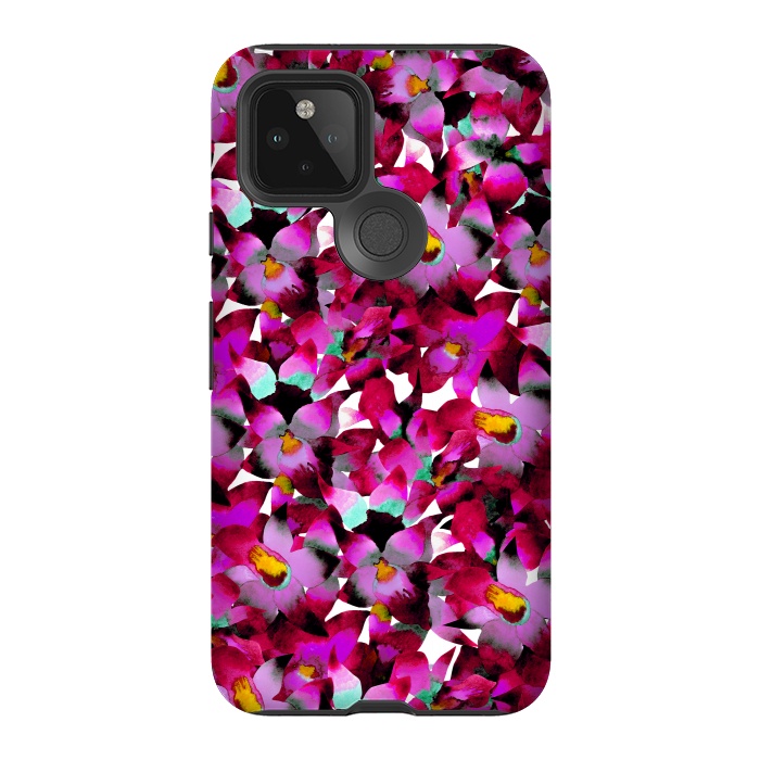 Pixel 5 StrongFit Pink Floral by Amaya Brydon