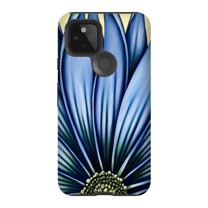 Pixel 5 StrongFit Blue Daisy by Denise Cassidy Wood