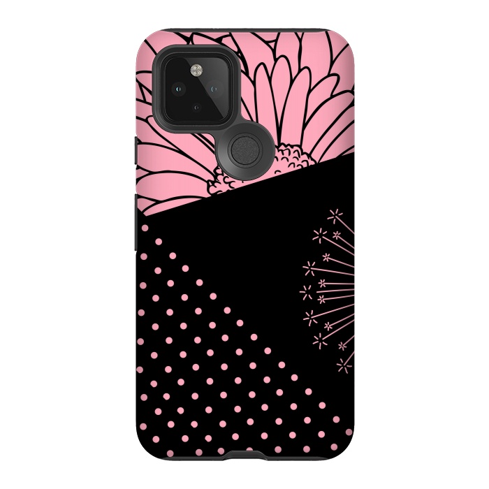 Pixel 5 StrongFit pink floral pattern by MALLIKA