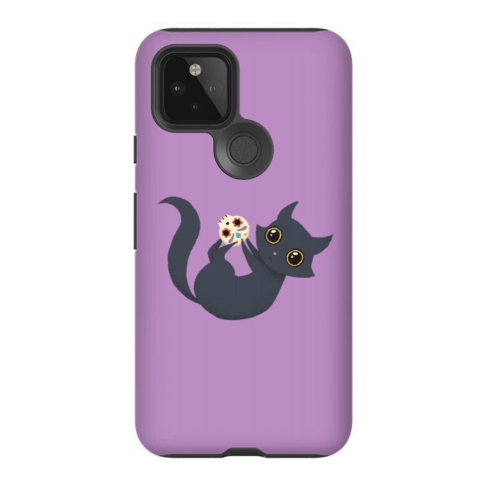 Pixel 5 StrongFit Kitty sugar skull by Laura Nagel