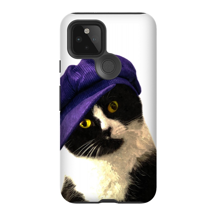 Pixel 5 StrongFit Cute Cat Blue Hat by Alemi