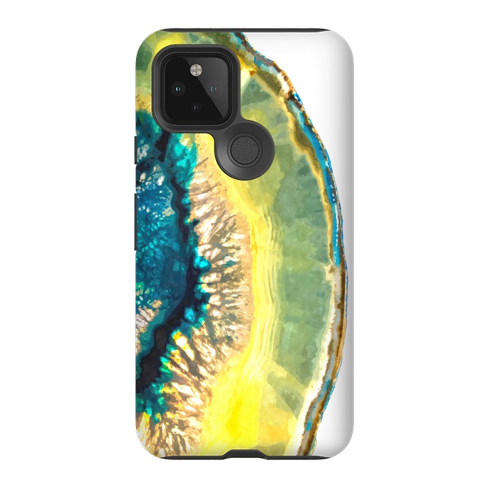 Pixel 5 StrongFit Blue and Yellow Agate by Alemi