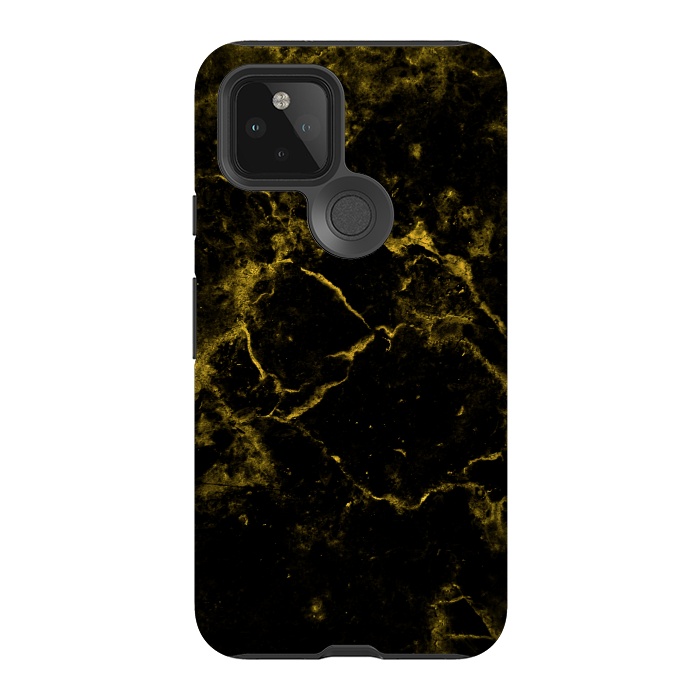 Pixel 5 StrongFit Black and Gold Marble by Alemi