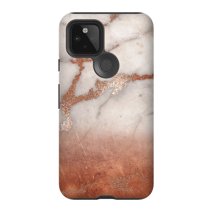 Pixel 5 StrongFit Copper Trendy Veined Marble by  Utart