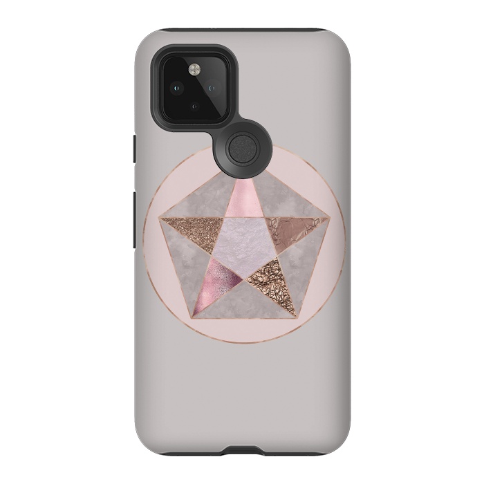 Pixel 5 StrongFit Glamorous Rose Gold Pentagon by Andrea Haase