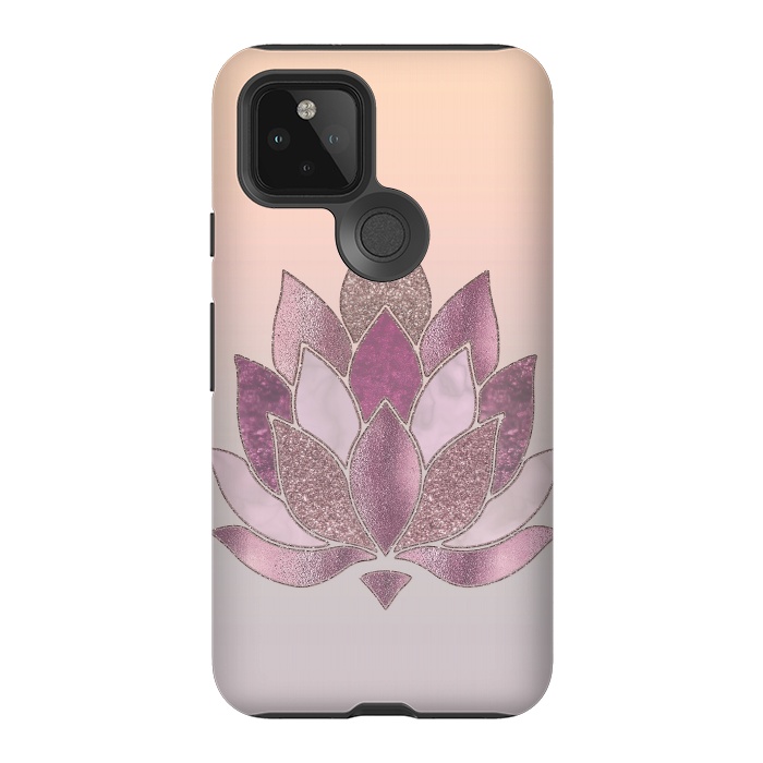Pixel 5 StrongFit Shimmering Lotus Flower Symbol 2 by Andrea Haase