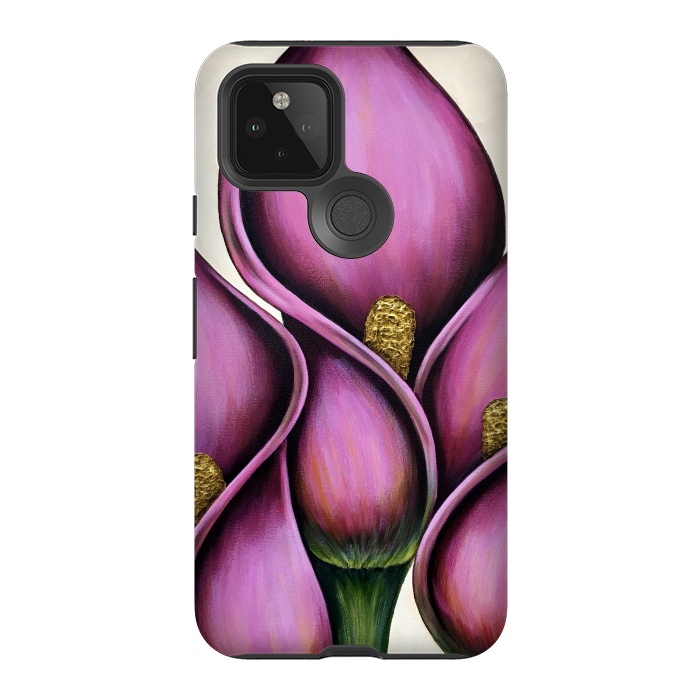 Pixel 5 StrongFit New Pink Calla Lilies by Denise Cassidy Wood