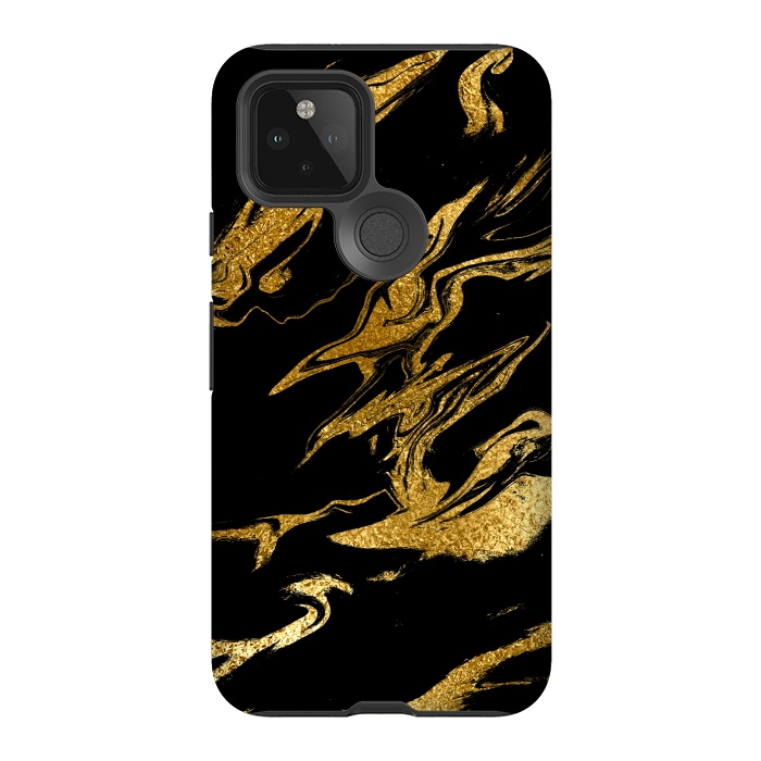 Pixel 5 StrongFit Black and Gold Luxury Marble by  Utart