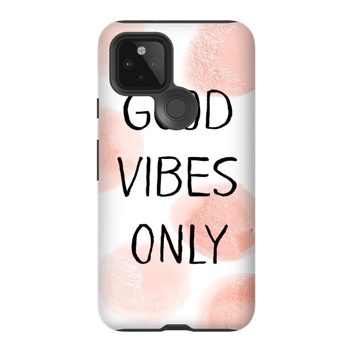 Pixel 5 StrongFit Good Vibes Only - Rose Gold Polka Dots by  Utart