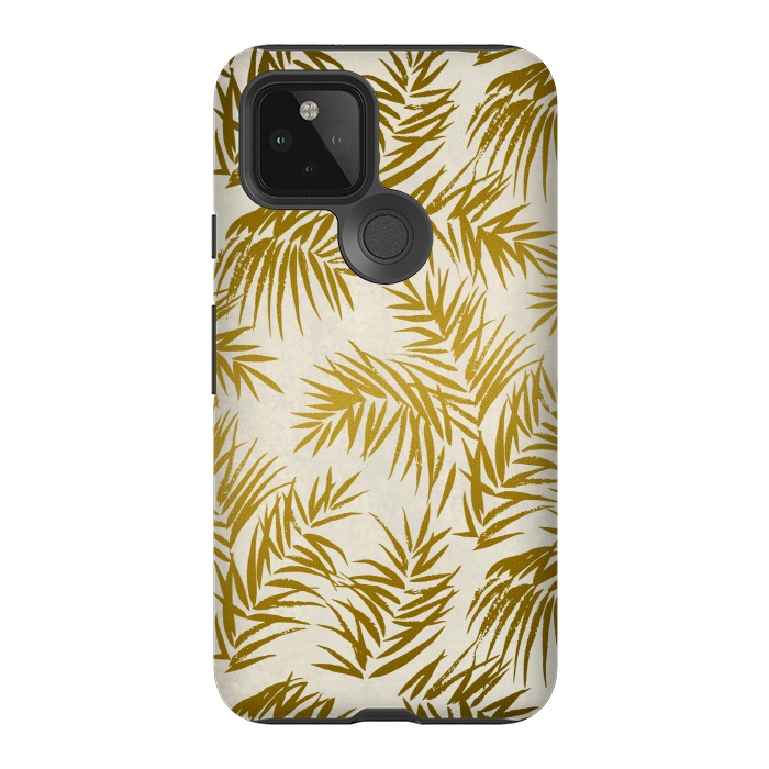 Pixel 5 StrongFit Golden Palm Leaves 2 by Andrea Haase