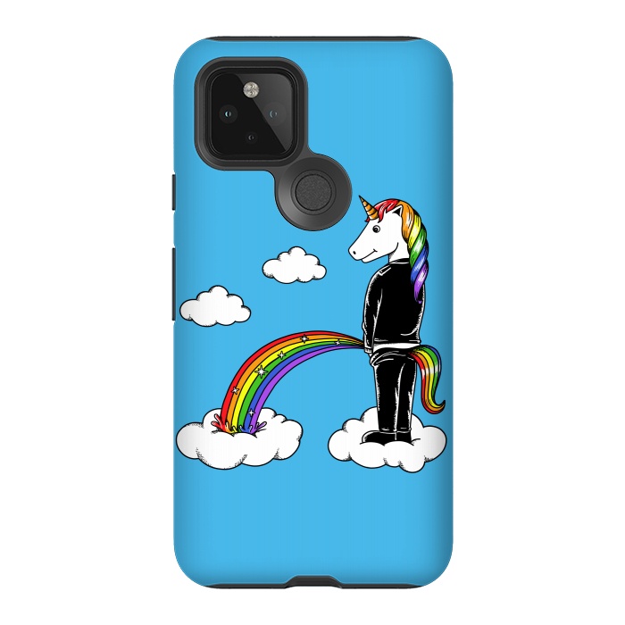Pixel 5 StrongFit Unicorn Rainbow Blue by Coffee Man