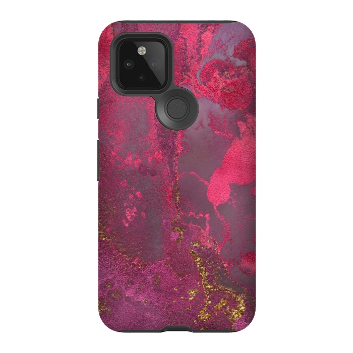 Pixel 5 StrongFit Pink Gold Marble by  Utart