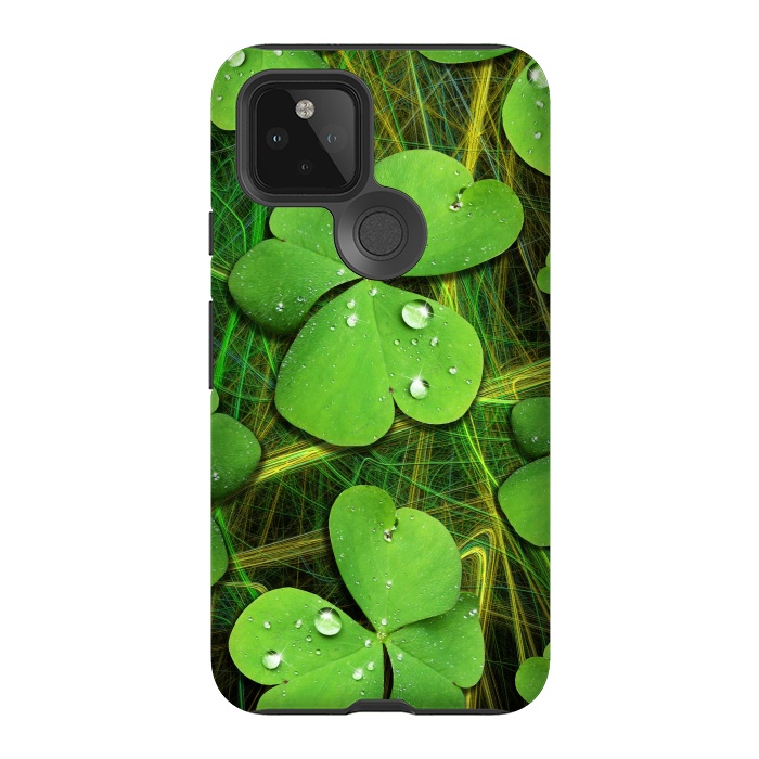 Pixel 5 StrongFit Shamrocks St Patrick with Dew Drops by BluedarkArt