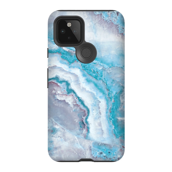 Pixel 5 StrongFit Teal Veined Agate by  Utart