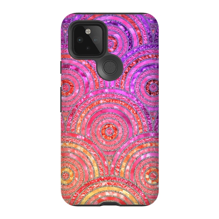 Pixel 5 StrongFit Multicolor Pink Gold Circles  by  Utart