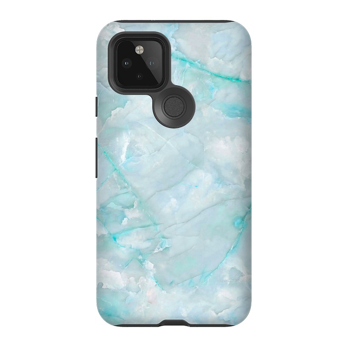 Pixel 5 StrongFit Light Blue Veined Agate by  Utart