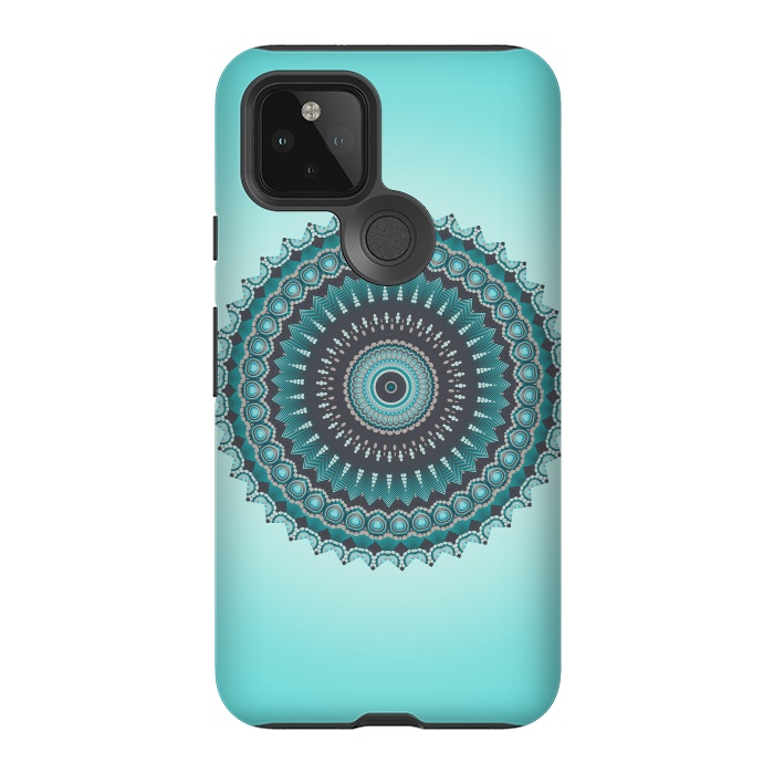 Pixel 5 StrongFit Mandala Turquoise 2 by Andrea Haase