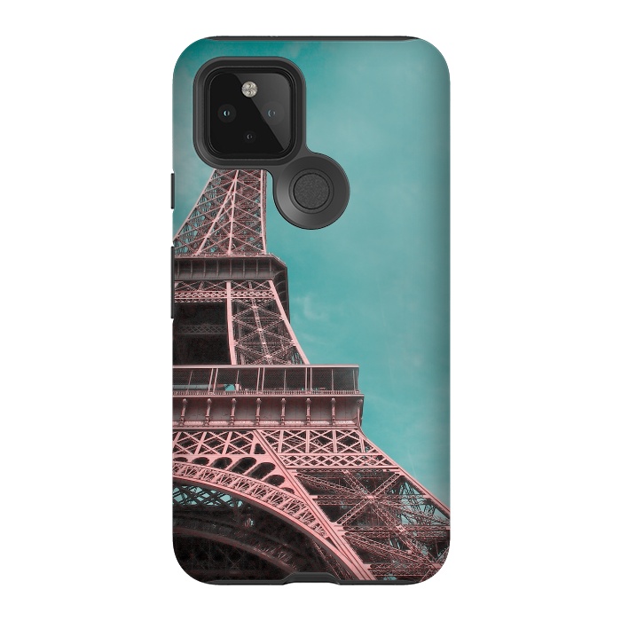 Pixel 5 StrongFit Pink Paris Eiffeltower by Andrea Haase